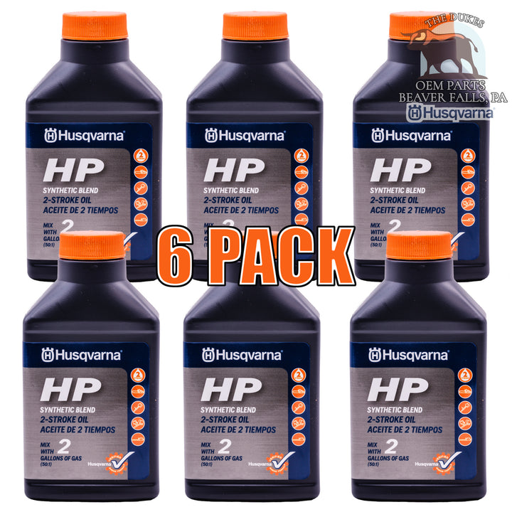 GENUINE OEM HP 2 STROKE OIL 5.2OZ 6 PACK MIX WITH 2 GALLONS FOR HUSQVARNA