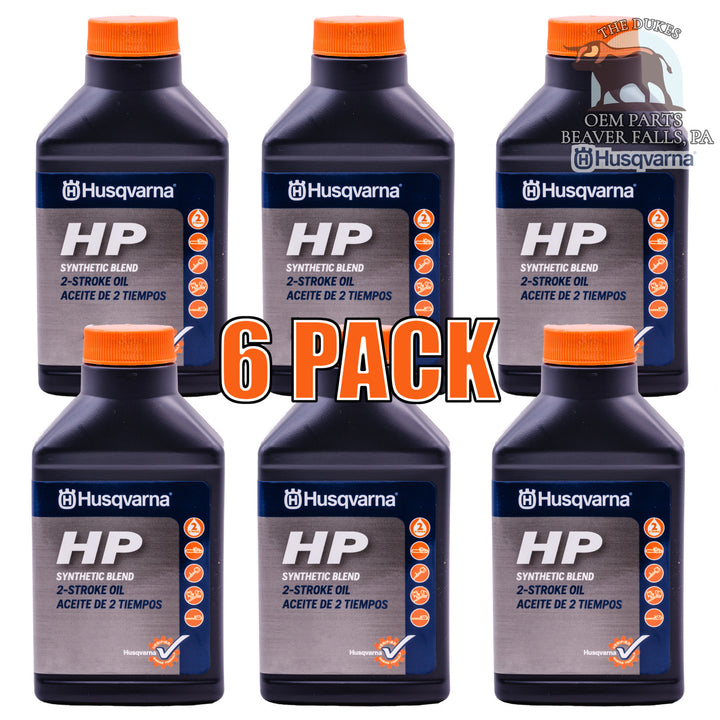 GENUINE OEM HP 2 STROKE OIL 2.6OZ 6 PACK MIX WITH 1 GALLON FOR HUSQVARNA