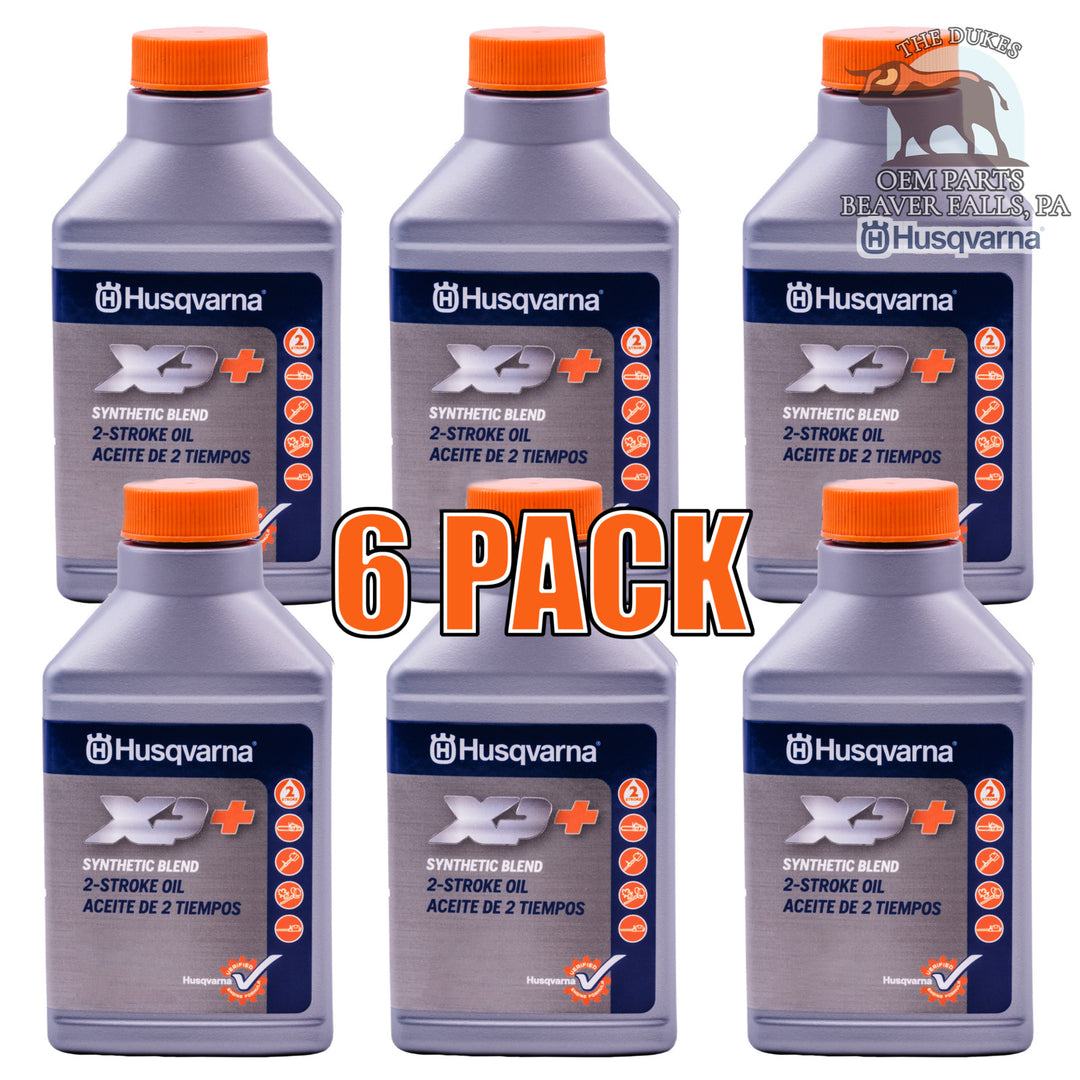 GENUINE OEM XP+ 2 STROKE OIL 5.2OZ 6 PACK MIX WITH 2 GALLONS FOR HUSQVARNA