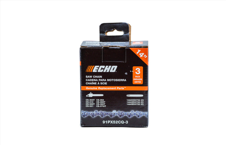 ECHO 3 CHAIN VALUE PACK 14" CS-355T CS-310 91PX52CQ-3 3/8LP .050 52DL