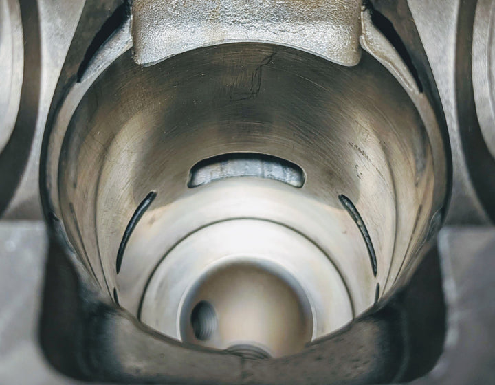 DUKE'S MOLY COATED POP-UP PISTON & CYLINDER FITS STIHL MS311 MS391 49MM - www.SawSalvage.co Traverse Creek Inc.