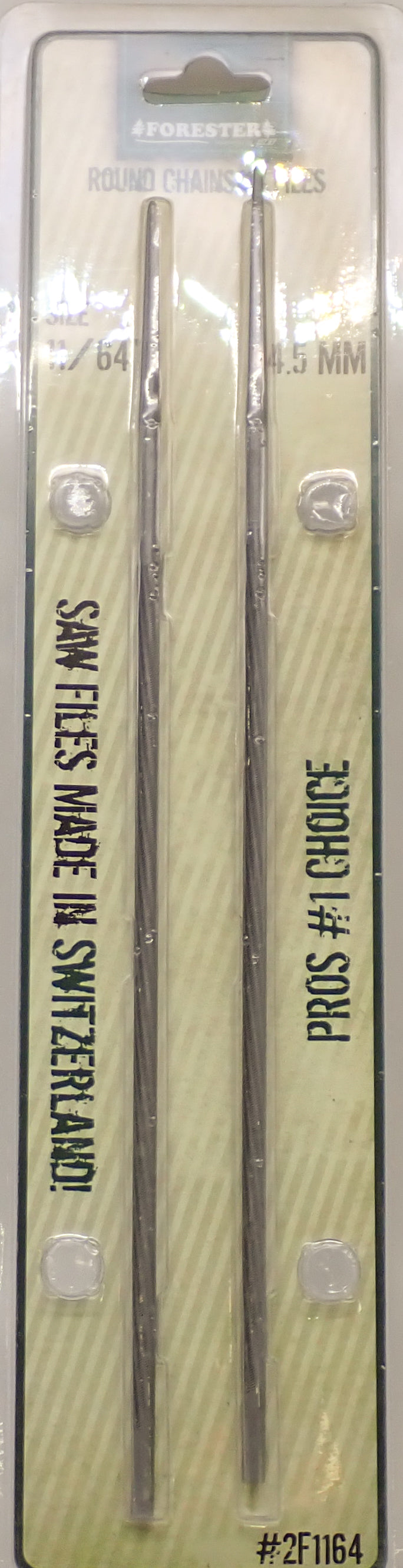 FORESTER CHAINSAW SHARPENING FILES SWISS MADE 2-PACK 11/64 FILE FOR .325 CHAIN
