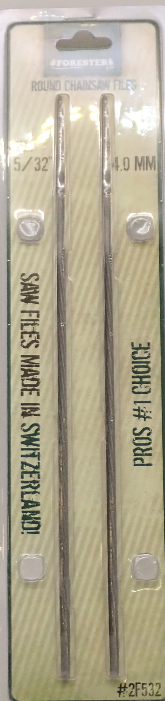 FORESTER CHAINSAW SHARPENING FILES SWISS MADE 2-PACK 5/32 FOR 3/8LP CHAIN