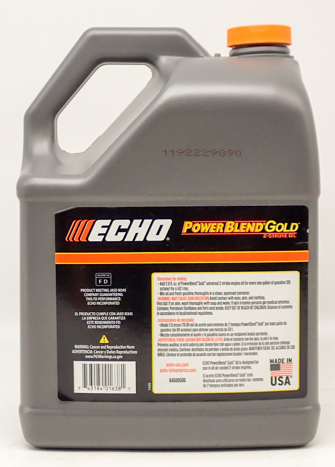 GENUINE ECHO POWER BLEND 2 STROKE OIL 1 GALLON BOTTLE 128OZ MAKES 50 GALLONS