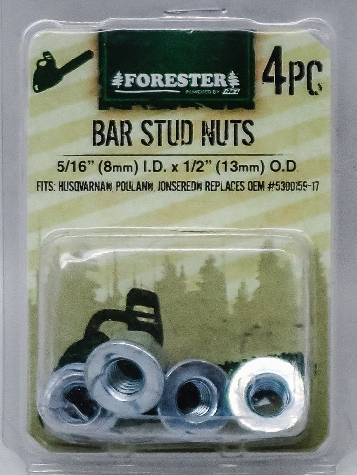 FORESTER 4 PACK CHAINSAW BAR NUT FITS MOST HUSQVARNA, POULAN