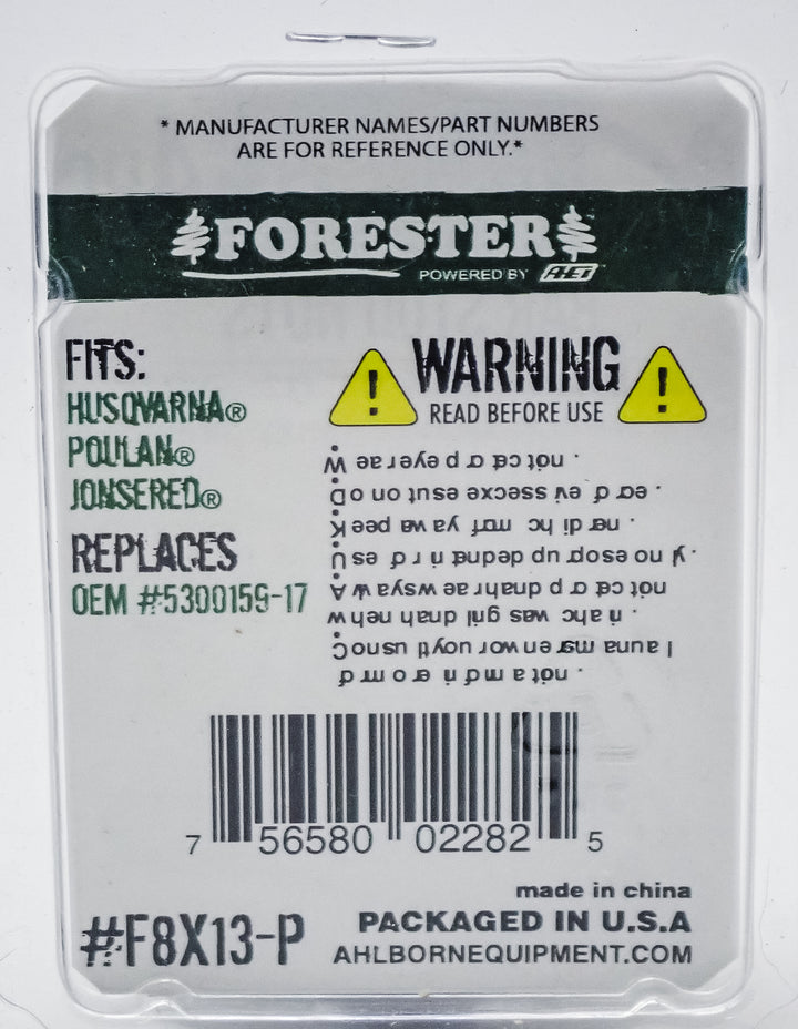 FORESTER 4 PACK CHAINSAW BAR NUT FITS MOST HUSQVARNA, POULAN