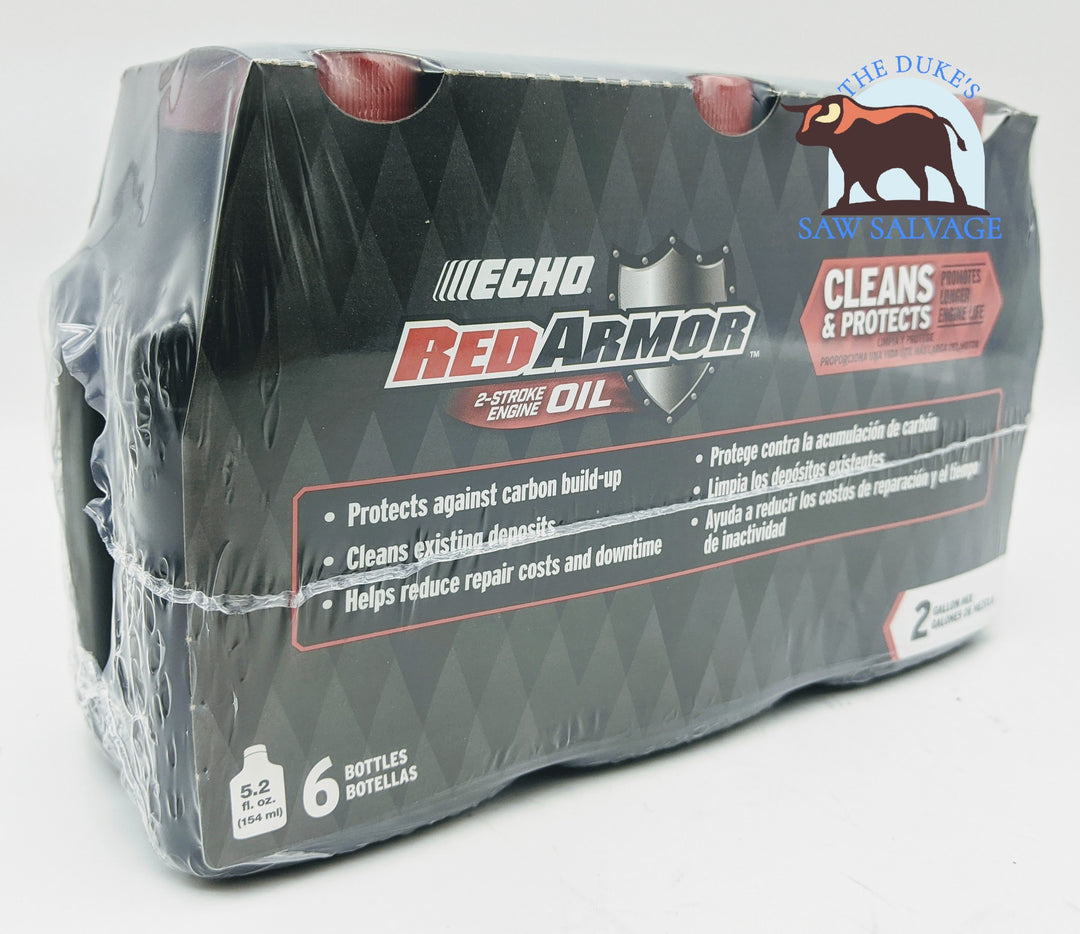 ECHO RED ARMOR 2 GALLON MIX TWO STROKE OIL 6 PACK 5.2OZ BOTTLES - www.SawSalvage.co Traverse Creek Inc.