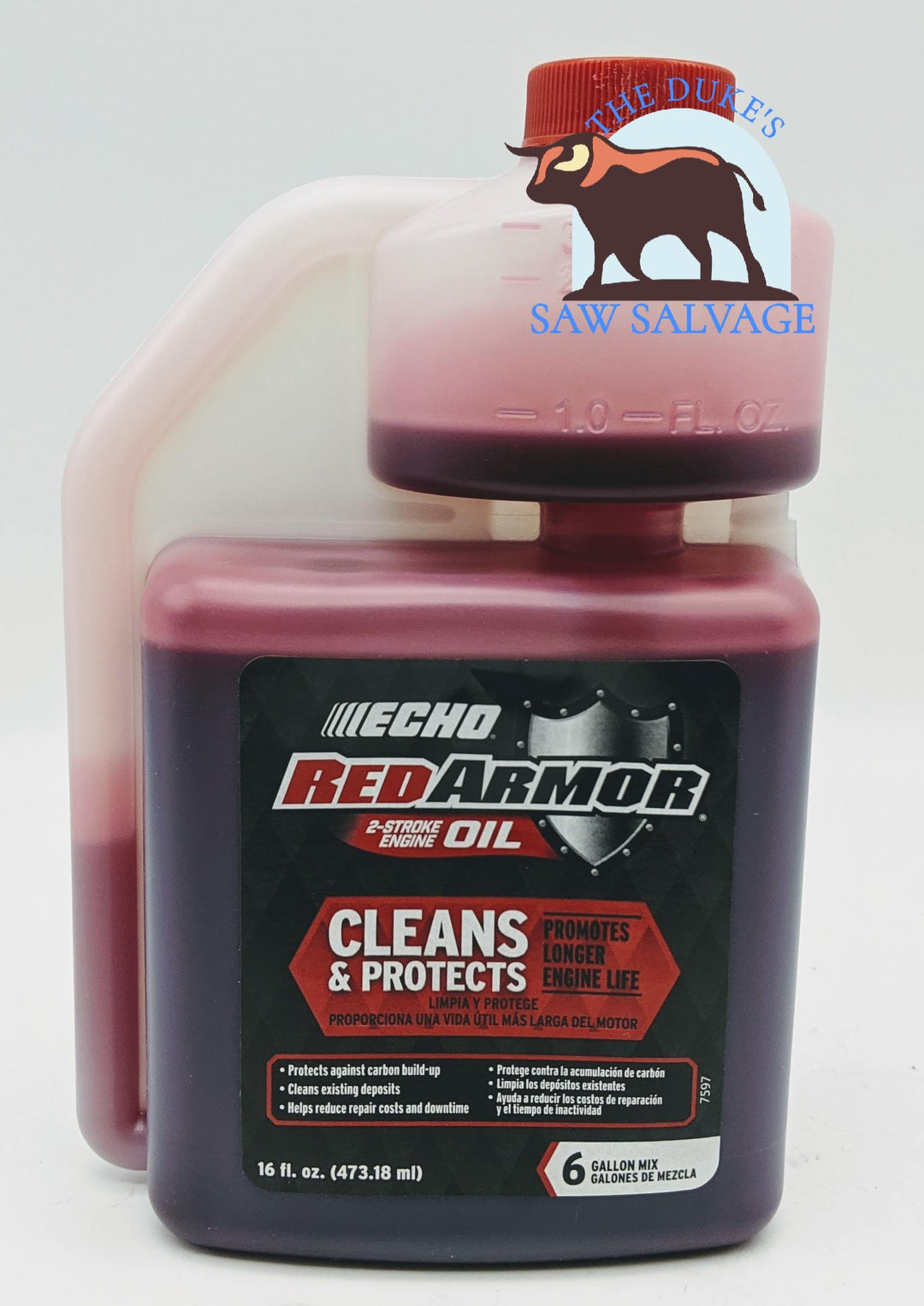 ECHO RED ARMOR TWO STROKE OIL 16OZ SQUEEZE BOTTLE - www.SawSalvage.co Traverse Creek Inc.