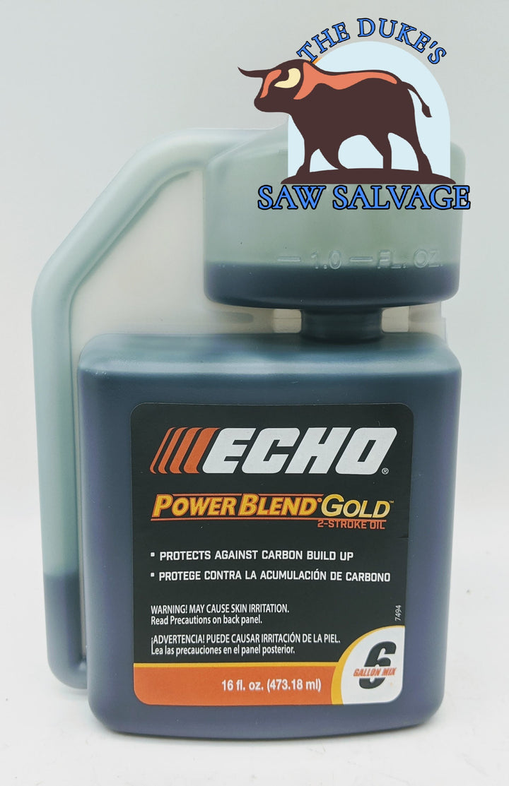 ECHO POWER BLEND GOLD 2 STROKE OIL 16OZ 6 GALLON MIX SQUEEZE BOTTLE