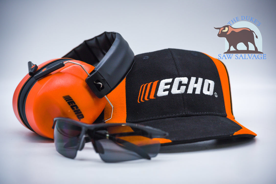 GENUINE ECHO SAFETY VALUE PACK SAFETY GLASSES, HAT AND HEARING PROTECTION