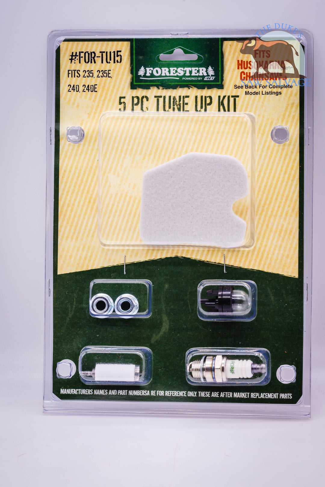 FORESTER TUNE-UP KIT FITS HUSQVARNA 235 240 SPARK PLUG FILTER BAR NUTS